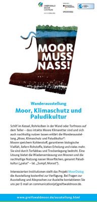 Flyer zur Ausstellung "Moor, Klimaschutz und Paludikultur"
